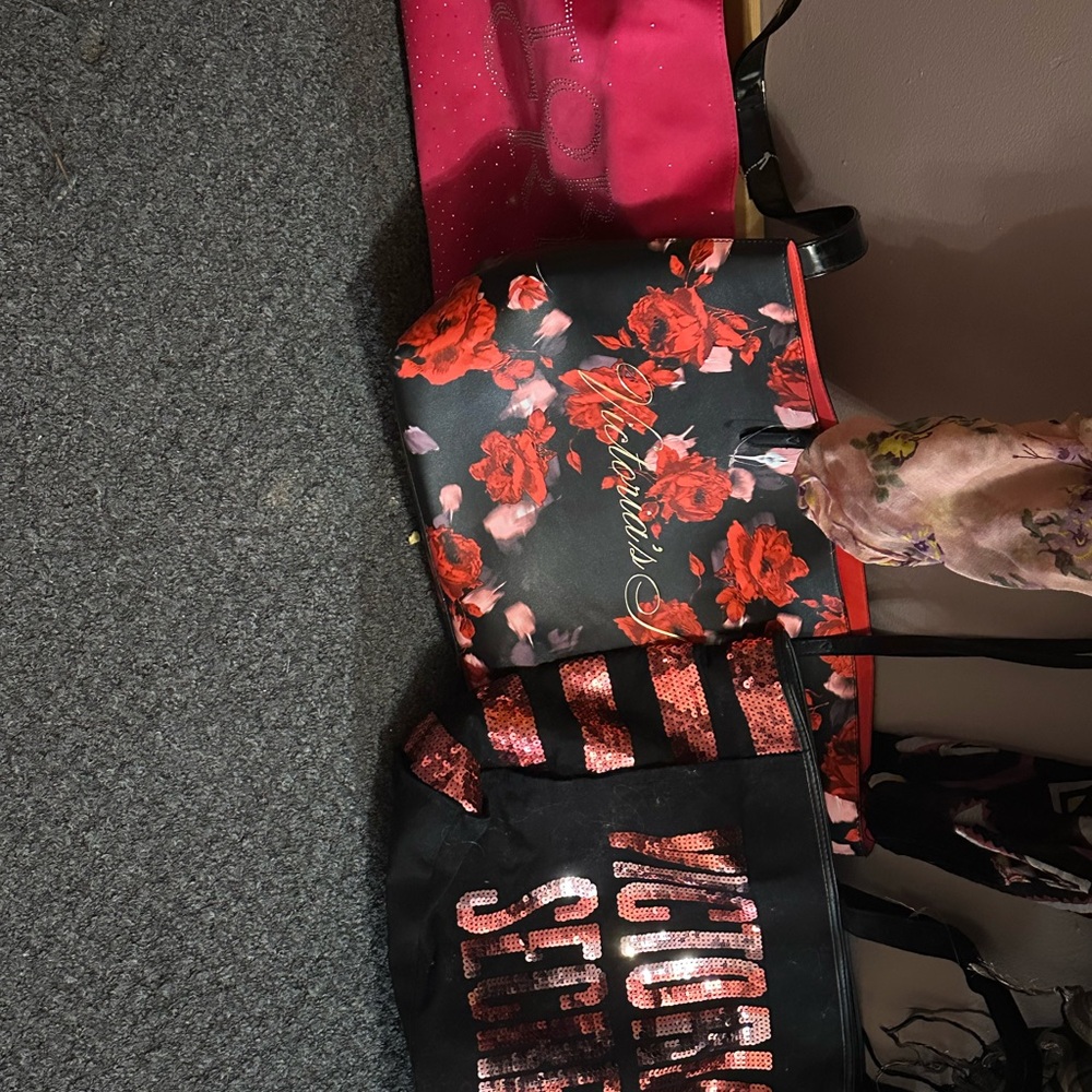 Victoria's Secret Pink and Black Tote Bag